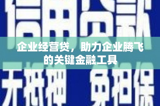 普陀企业经营贷，助力企业腾飞的关键金融工具