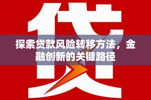 暖暖探索贷款风险转移方法，金融创新的关键路径