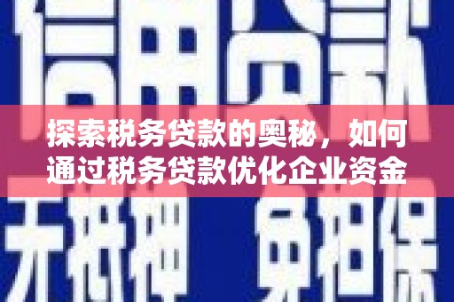 太保探索税务贷款的奥秘，如何通过税务贷款优化企业资金流