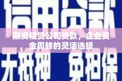 镇赉融资租赁公司贷款，企业资金周转的灵活选择
