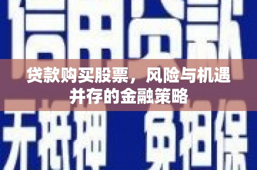 大丰贷款购买股票，风险与机遇并存的金融策略