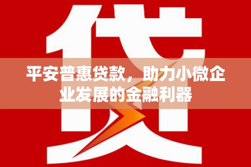 三芝平安普惠贷款，助力小微企业发展的金融利器