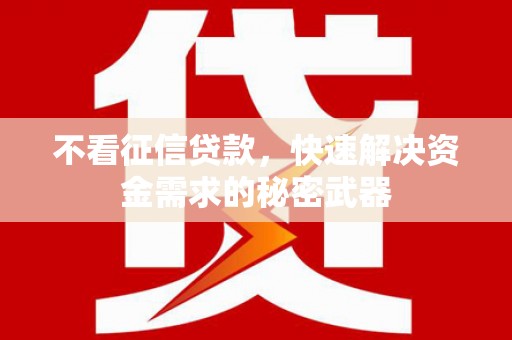 临安不看征信贷款，快速解决资金需求的秘密武器